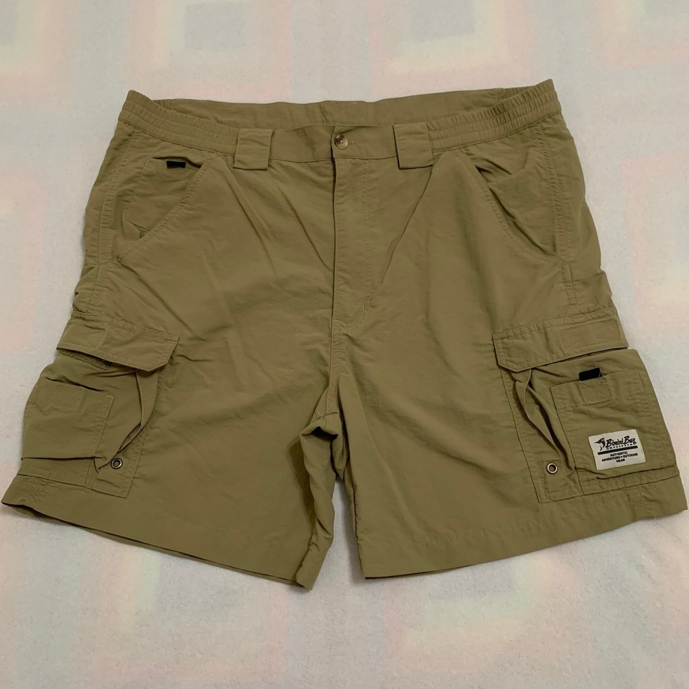 Bimini Bay Outfitters Cargo Shorts Mens Khaki Fishing Hiking 7" Inseam Waist 38"